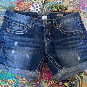 Silver jeans shorts